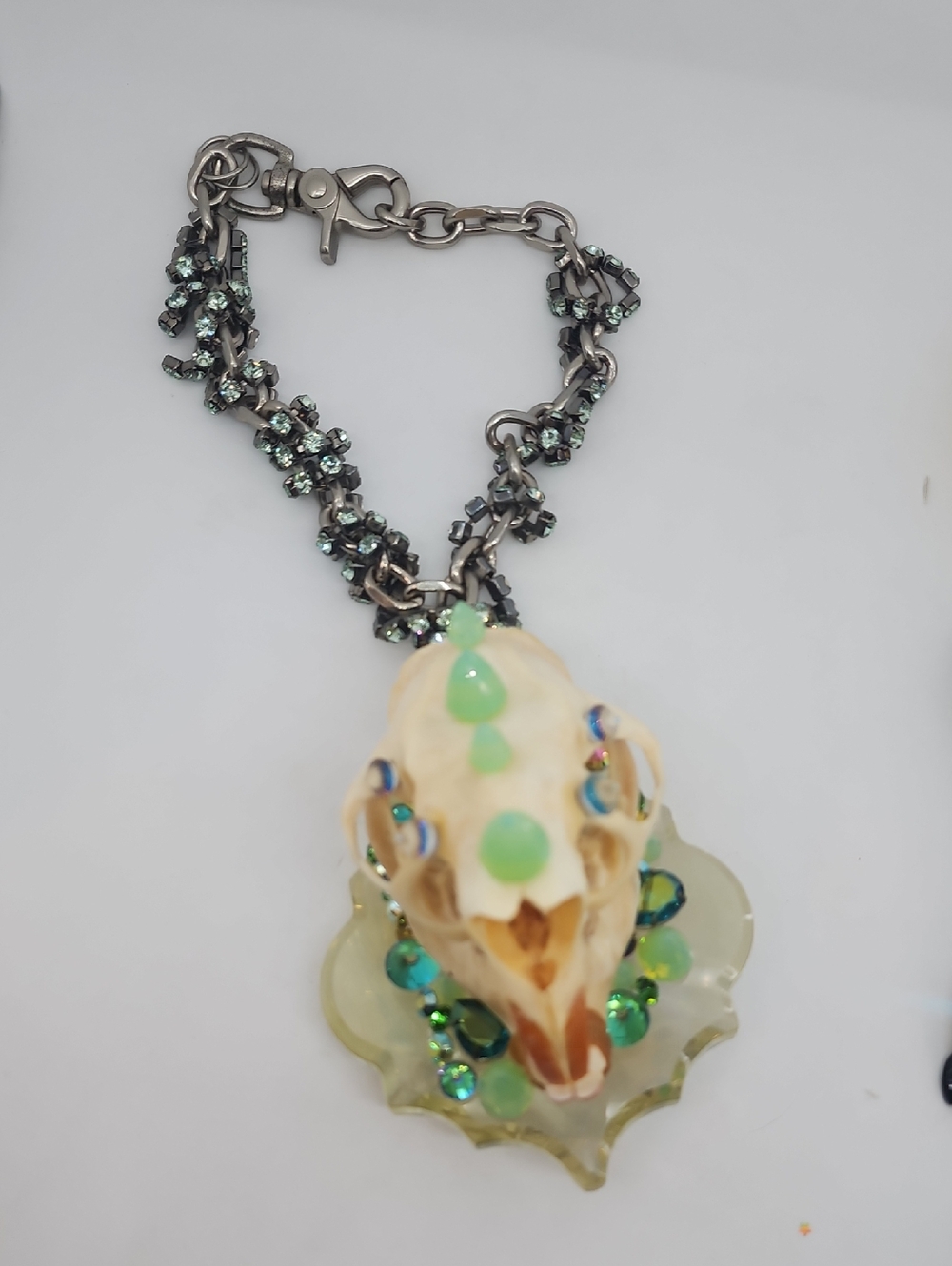 GASOLINE GLAMOUR HUGE SWAROVSKI CRYSTAL BAROQUE SKULL NECKLACE